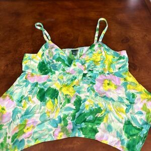 Wild Fable Lime Floral Tart Tank Top NWT Size Medium